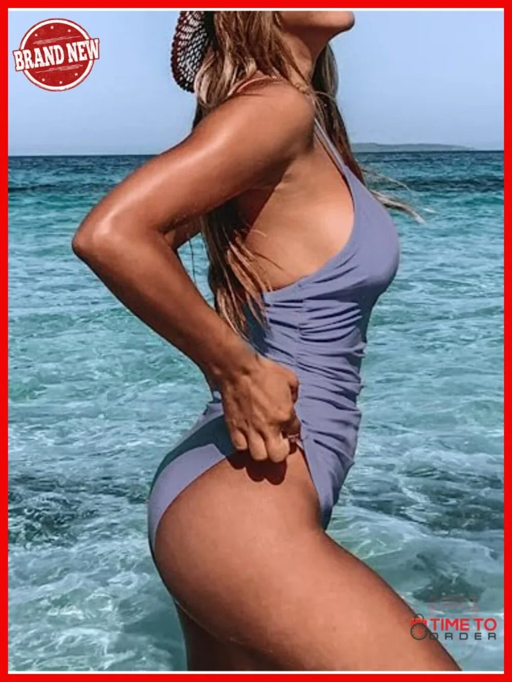 Women's One Piece Swimsuit Tummy Control V Neck Adjustable Straps Bathing Suit